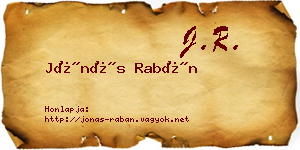 Jónás Rabán névjegykártya